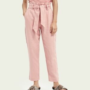 Scotch & Soda Paperbag Linen Pants Pink size S